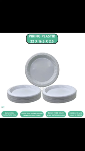 Piring Makan Plastik Piring Makan Wadah Makan (Isi 50 Pcs--WP7)