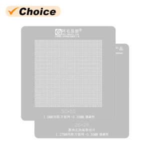 Amaoe Universal BGA Reballing Stencil 1.0/1.27mm Spacing 50*50/26*26 Multifunction Tin Planting Template 0.3mm