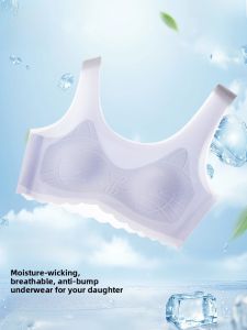 MiiOW | Cat Girl Teenage Sports Bra Fixed Cup Thin Breathable Vest Underwear For Developing Students Summer Season Seamless Nylon Fabric