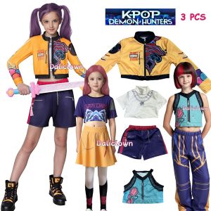 Huntrix KDPop KPDH Mira Zoey Rumi Cosplay Costume Kids Baby Girls Birthday Party Dress Anime Uniform Halloween Costume