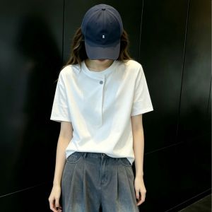 V.C.I | White Round Neck Short Sleeve T-Shirt Slim Fit Design Sense