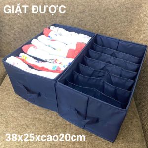 [GIẶT ĐƯỢC] Hộp Túi Vải Chia Ngăn Sắp Xếp Tủ Quần Áo Tiện Gọn Dễ Tìm Phong Cách Nhật Storage Box