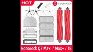 Roborock | Roborock Q7 Max T8 Parts Main Brush Side Brush Hepa Filter Mop Rag Cover Replacemen Robot Vacuum Cleaner Accessories