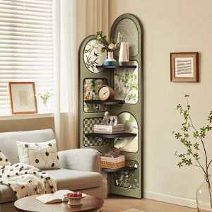 Vintage Corner Bookshelf Cabinet