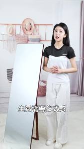 [In Stock] Internet Celebrity Ins Solid Wood Dressing Mirror Full-Length Mirror Wall-Mounted Home Wall-Mounted Bedroom Fitting Floor Mirror