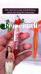 Pulpen Plastik Promosi Insert Paper Cetak Custom / pen cabe pena pencet tali Request souvenir kado
