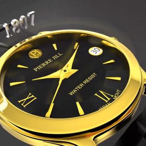 PIERRE JILL 1807: Jam Tangan Wanita Fashion Elegan Tanggalkan Aktif Dengan Tali Kulit