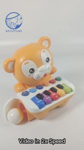 EZYLITTLES Tiger Music Piano with Rolling Ball English Musical Animal Song Instrument Keyboard Early Education Toy