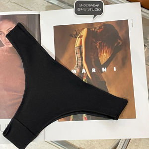 Quần Lót Cotton Nguyên Chất Thoáng Khí Thoải Mái Cỡ Lớn Nửa Hông Quần Lót Thể Thao Cho Nữ Quần Lót Chữ Y Màu Trơn