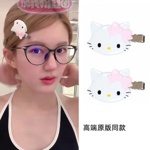 Cute Cartoon KT Cat Hair Clip Womens Side Bangs Duckbill Hair Clip Sweet Style Fashionable Hair Accessories New 2025