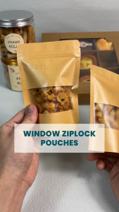Food Grade Kraft Brown Window Ziplock Bag | Party Favours Gift Bag | Resealable Zipper Pouch | Food Pouch