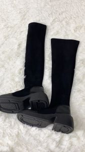 Size 35-40 Thick Heel Long Tube Boots for Womens New Fashionable Versatile High Heel Elastic Boots