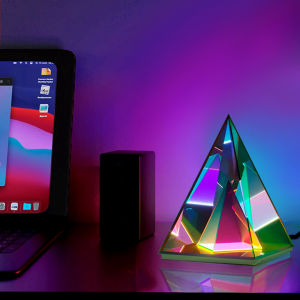 3D Cube Color Box Night Light Living Room Bedroom Decoration Atmosphere Color Pyramid Acrylic Creative Table Lamp