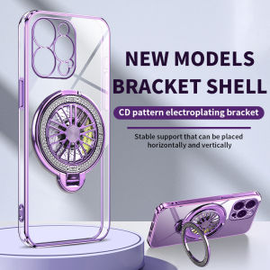 Transparent Straight Edge Plated Phone Case With Stand For Samsung Galaxy A55 A35 A25 A15 A05S A05 Minimalist Style The stand can be concealed design A54/A34/A24/A14