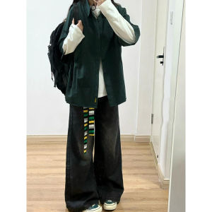 plus Size Womens Black Wide Leg Jeans High Waist Straight Cut Trousers for Pear Shaped Body Comfortable Casual High Waist