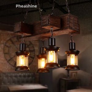 Pheashine | Creative Retro Decorative Wooden Chandelier