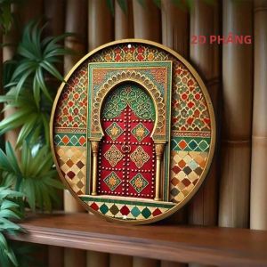 CIFbuy | Monarca Vintage Moroccan Metal Wall Art Sign Rustic Nhôm Tròn Trang Trí Mảng Bám Trang Trí