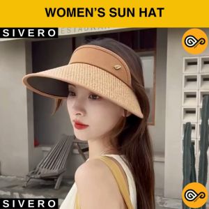 Sun Hat Bucket Hat for Women Sunscreen Big Brim Summer Beach Straw Sun-Proof Woven Hat Fisherman Hat Sun Protection Sivero