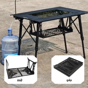 Bàn Xếp Gọn Ngoài Trời IGT 2 Ngăn Giá Để Đồ Gấp 4 Tầng Tương Thích Với Bàn IGT Tiêu Chuẩn Hợp Kim Nhôm