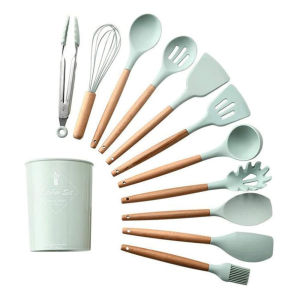 Cooking Utensils 11-PIECES Silicone Cooking Utensils Kitchen Utensil Set with Holder keimav