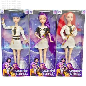 New Kpop Demon Hunters Vinyl Toy Mira Rumi Zoey Have Music Theme Song golden Beautiful Princess Baby Girl Dolls DIY Toy For Girl