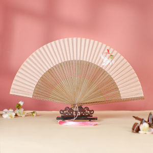 New Chinese Style Silk Gradient Portable Womens Fan Bamboo Frame Hand-Painted Summer 2020 Handmade Traditional Hanfu Accessory