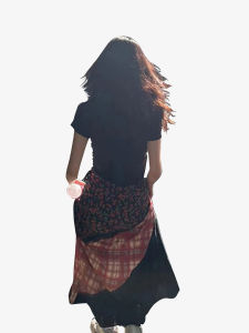 กระโปรงทรงเอผ้าลายสก็อตปักลายดอกไม้สำหรับผู้หญิง กระโปรงยาวปานกลาง ทรงเอ ความยาวปานกลาง สไตล์ฤดูร้อน 2024