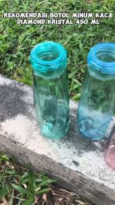 DIAMOND GLASS BOTTLE 350 ML / BOTOL MINUM KACA KRISTAL