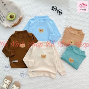 [Chất Đẹp]Áo Giữ Nhiệt Dài Tay Cổ Cao Cho Bé Trai Bé Gai 8-18kg Áo Cổ Cao Len Tăm Tay Dài Cho Bé Trai Gái ÁO GÂN TO Bé_Xinh_Shop