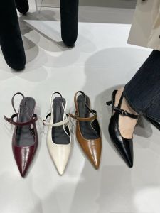 French Style Fairy Shoes Open-Toe High Heels Fashionable Spring Summer Pointed Toe Gladiators Low Cut Slip-On Womens Sandals