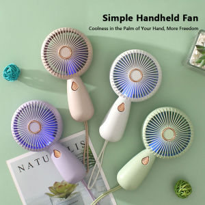 New Mini Handheld Fan with LED Light USB Rechargeable Low Noise Portable Cooling Fan for Office Student Dormitory Outdoor 2026