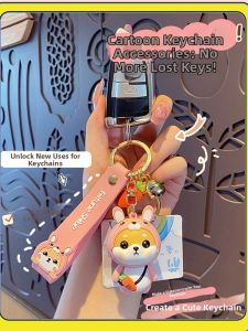 Cute and Delicate Rabbit and Shiba Inu Keychains for Couples