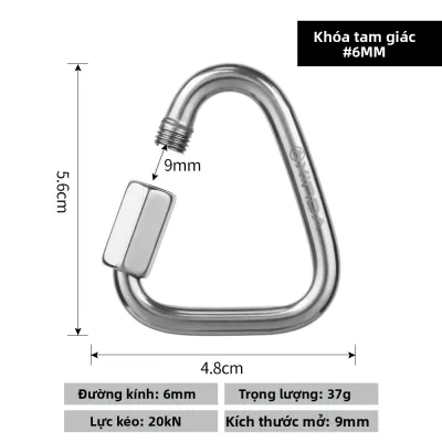 Xinda | Khóa An Toàn Carabiner Inox
