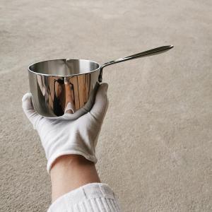 Thickened 18/10 Stainless Steel Small Saucepan with Butter Pouring Hot Oil Fried Pepper Pot with Drain Spout Baby Food Pot 10cm