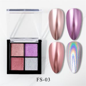 Aurora Mirror Powder Four Colors Solid State Nail Art Shop Professional Use Water Wave Pattern Fairy Dust Effect Nail Polish