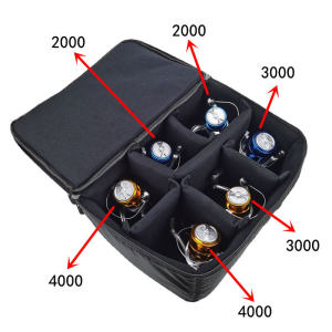 Fishing Gear Bag Spinning Reel Drop Shot Wheel Electric Winch Wheel Storage Bag for Outdoor Camping Travel Fishing Equipment