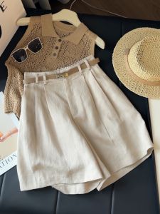 V.C.I | Summer Leisure and Workwear High Waist Straight Legged or Flared Linen Shorts