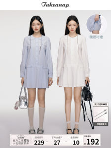 Đầm Sơ Mi Ren Viền Cổ Búp Bê Rộng Tay Dài TAKEANAP Cho Nữ Mùa Hè Ngọt Ngào Váy Ngủ Quần Áo Làm Việc Chất Liệu Cotton Viscose