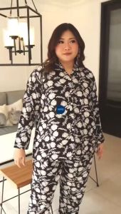 ASUKA ONE SET - AMRO SLEEPWEAR - ONE SET - PIYAMA - BAJU TIDUR - JJ JUMBO SHANGHAI SILK