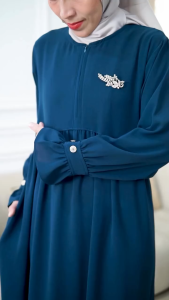 Lubna Dress Baju Gamis Casual Size S-M L-XL 3L-XXL Pakaian Muslim Wanita Bahan Sabrina Anti UV