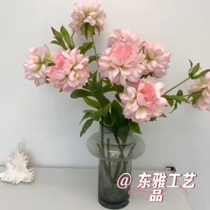 Hoa mẫu đơn giả giống thật 1 cành 80cm gồm 2 bông 1 nụ decor chụp ảnh trang trí phòng khách tiệc cưới sự kiện Hoa hồng giả