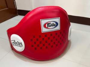 Fairtex BPV1 Standard Genuine Leather Muay Thai Belly Pad Belly Belt Free Size