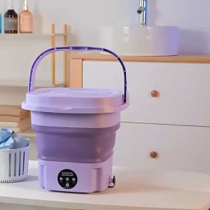 Mesin Cuci Mini Portable 8L Mesin Cuci Lipat Otomatis Mesin Pengering Pakaian Sterilisasi Cahaya Biru