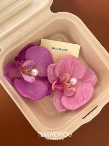 2025 New Butterfly Orchid Flower Hair Clip Side Barrette Holiday Style Womens Fashion Hair Accessories Bangs Clamp Fresh out