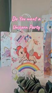 10pcs Unicorn Paper Bag with handle Gift food Cookies Packaging Party Doorgift Wedding Baby Shower Birthday Christmas goodies Door Gift Event
