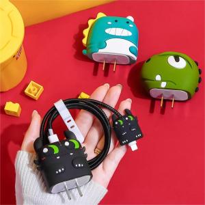 4 Pcs/Set Silicone Charging Cable Protector Compatible For IPhone 18W&20W Charger Protector Cover Cute Cartoon Charger