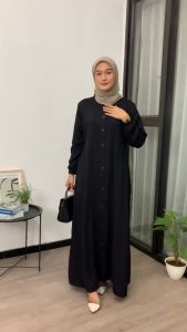 GAMIS POLOS KANCING BAHAN TWILL: BAJU GAMIS SIMPEL ELEGAN & BEST SELLER