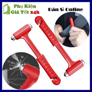 Búa Thoát Hiểm Phá Kính Nguy Cấp Ô Tô - Búa Đập Kính  Búa Cứu Hộ Phá Kính Thoát Hiểm Kèm Dao Cắt Dây An Toàn Tiện Lợi
