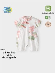 TONGLIANCHUXIN | Bodysuit Dễ Thở Tay Ngắn Phong Cách Trung Quốc Cho Bé Mùa Hè