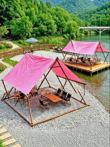 DESHAO | Waterproof Pink Heavy-Duty Camping Tent